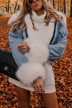 R&B | MODACHIC Jeansjacke mit Pelzbesatz