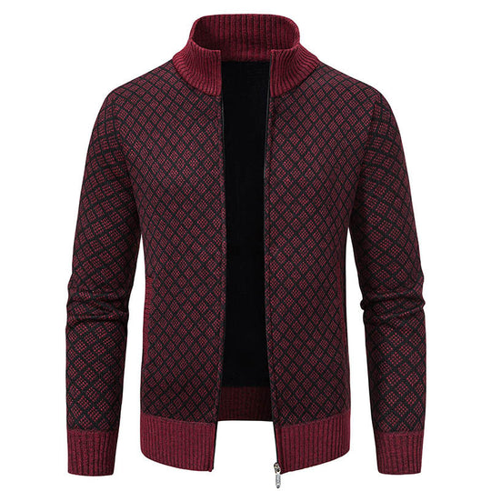 R&B | Lässige karierte Jacke mit hohem Kragen für Männer