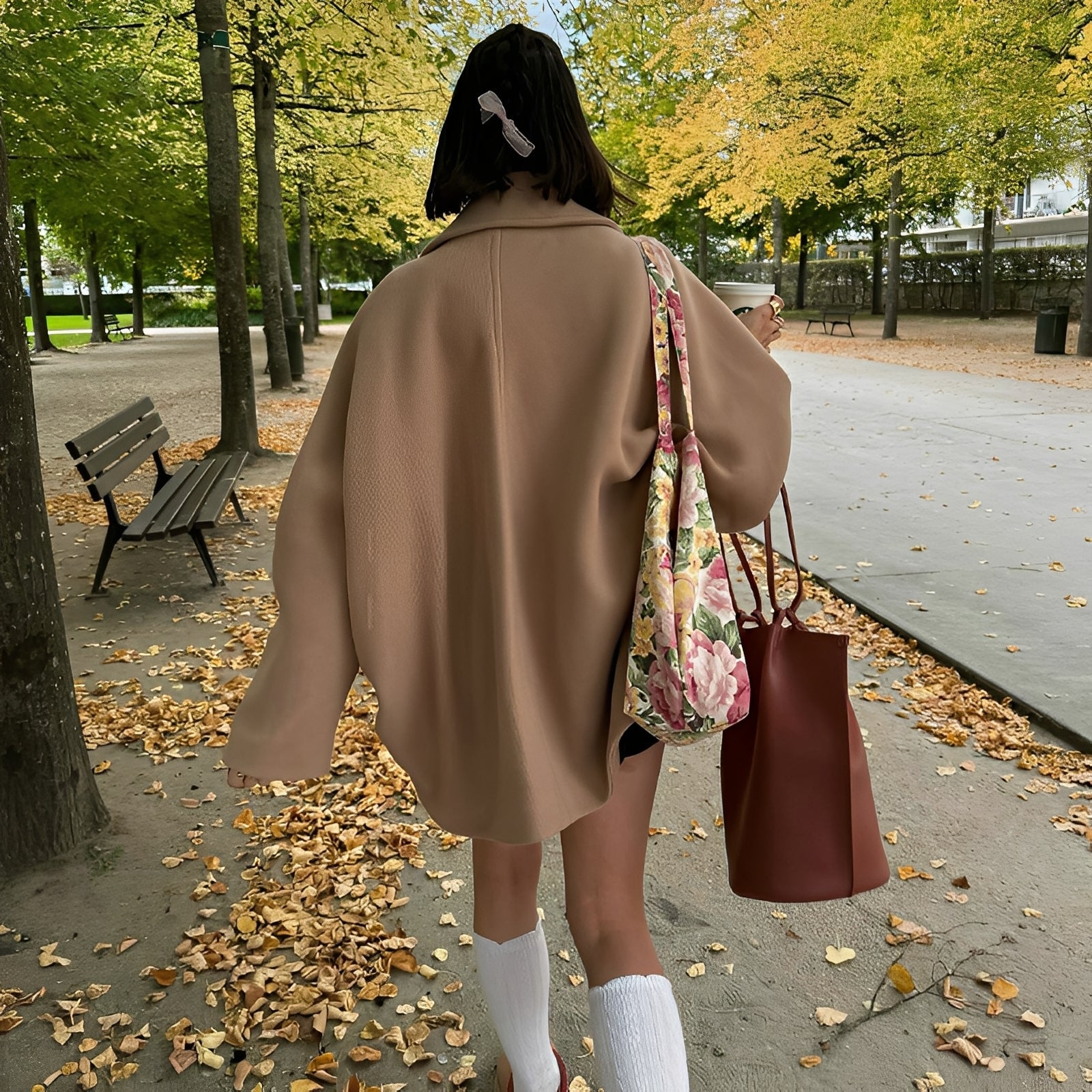 R&B | Oversized Mantel mit doppelreihiger Knopfleiste für Damen