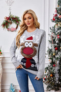 R&B | Weihnachts-Rentier-Stickerei Strickpullover