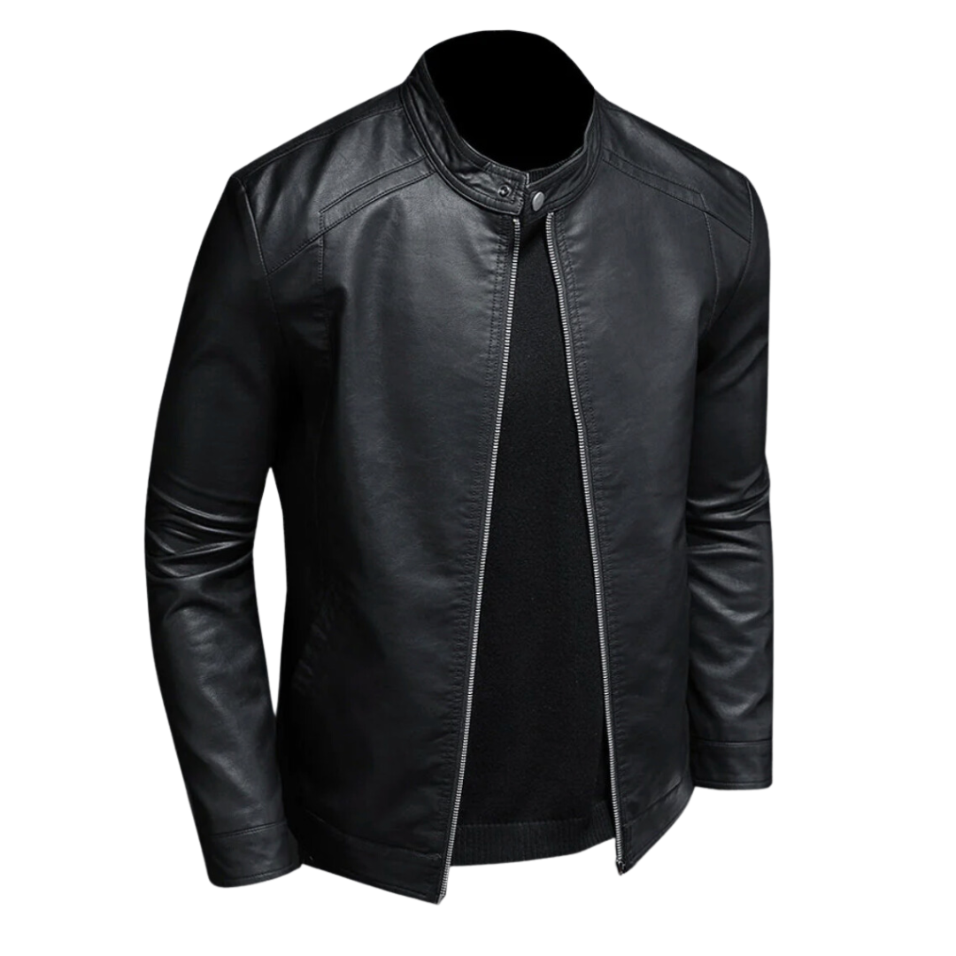 R&B | Trendig Leder Bikerjacke für Männer