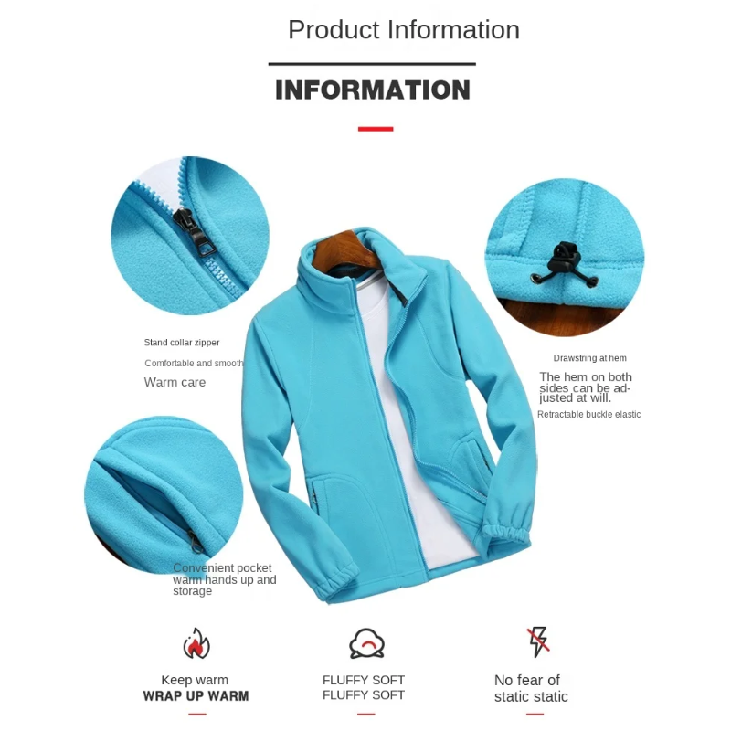 R&B | Fleecejacke Damen Reißverschluss-Fleece mit Stehkragen