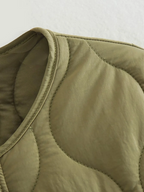 R&B | Elegante Langarm-Steppjacke mit Ein-Knopf-Verschluss Ideal für Herbst/Winter