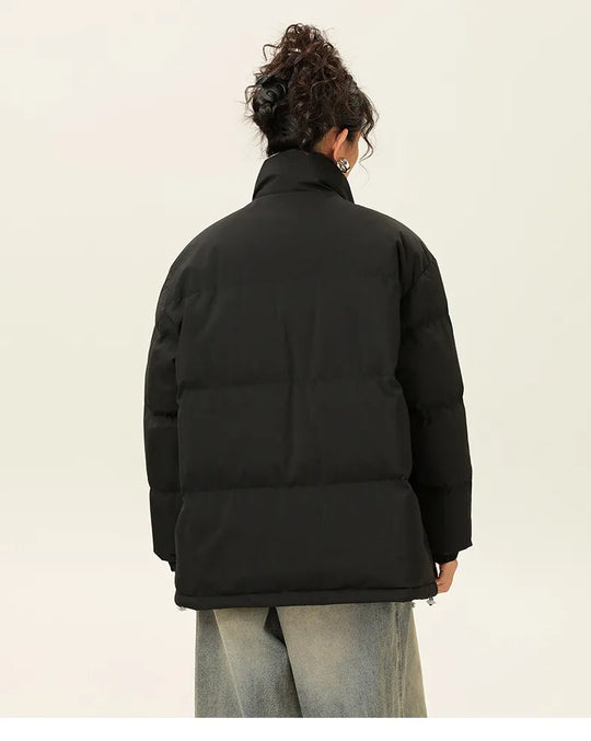R&B | Lockere Jacke mit Stehkragen aus dickem, warmem Baumwollstoff