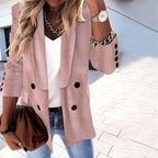 R&B | Einfarbige Blazerjacke mit Revers und Langen Ärmeln, Ideal für Den Herbst.