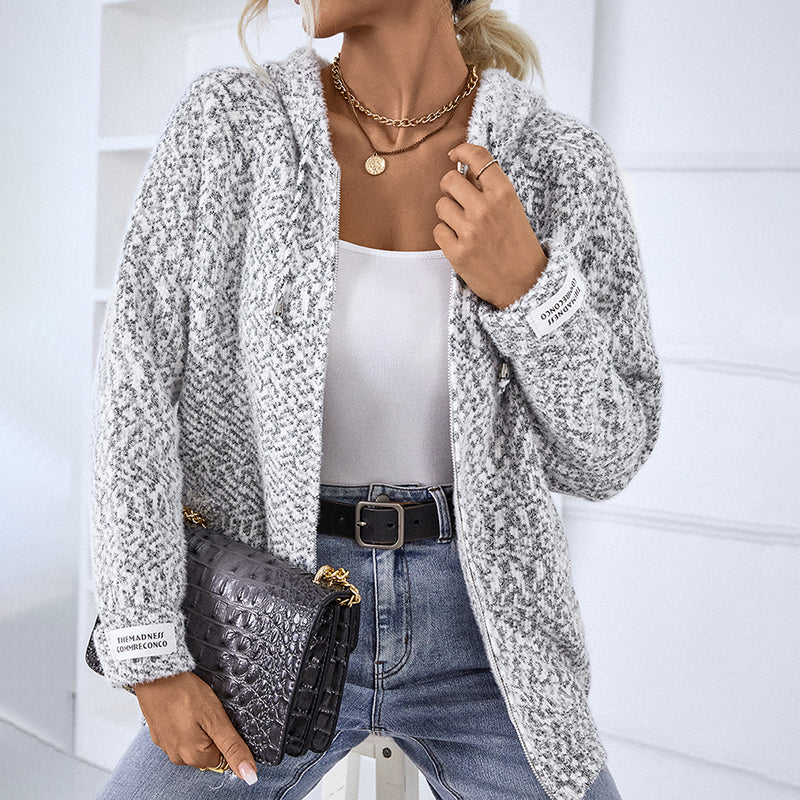 R&B | Gestrickter Strickjacke mit Kapuze