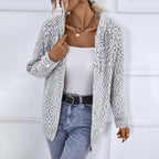 R&B | Gestrickter Strickjacke mit Kapuze