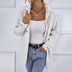 R&B | Gestrickter Strickjacke mit Kapuze