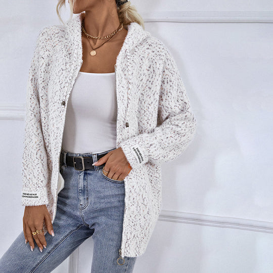 R&B | Gestrickter Strickjacke mit Kapuze