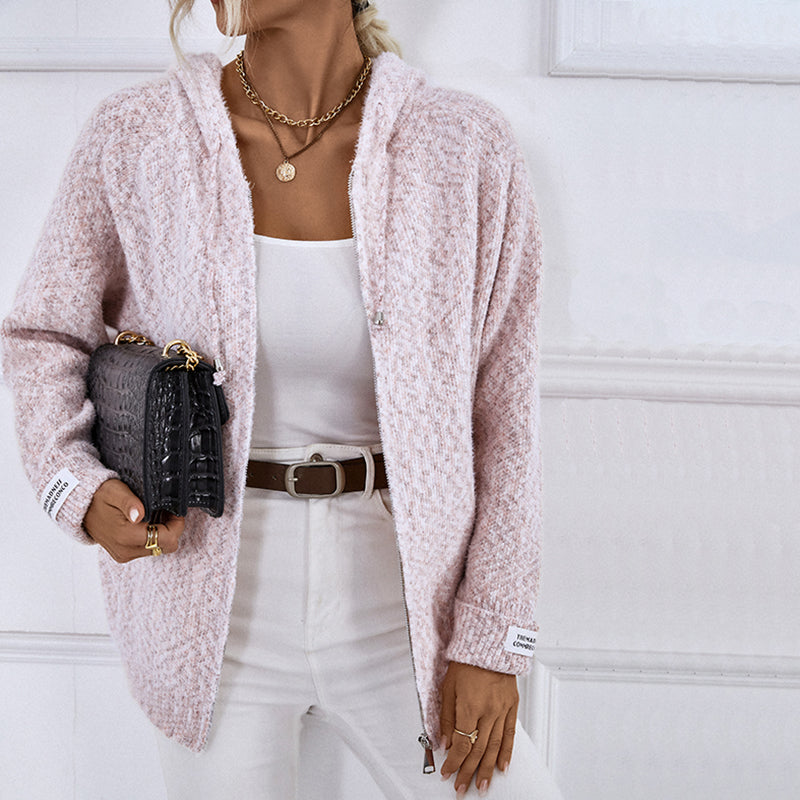R&B | Gestrickter Strickjacke mit Kapuze