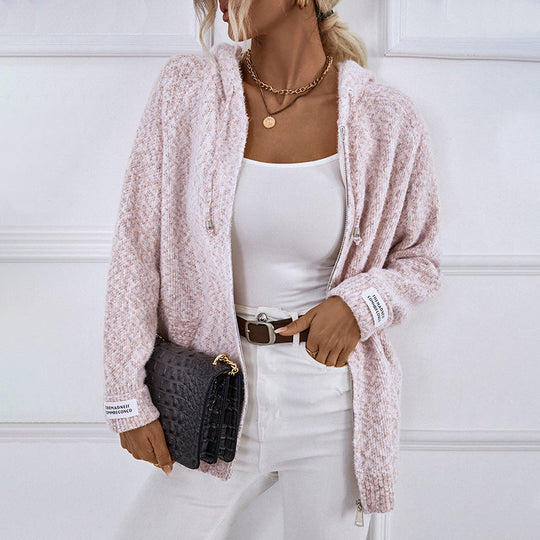 R&B | Gestrickter Strickjacke mit Kapuze