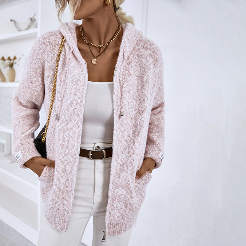 R&B | Gestrickter Strickjacke mit Kapuze