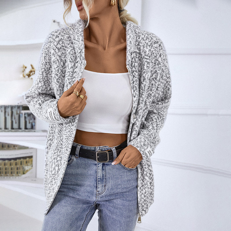 R&B | Gestrickter Strickjacke mit Kapuze