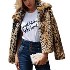 Damen Kunstfelljacke im eleganten Leopardenmuster mit modischem Schnitt R&B