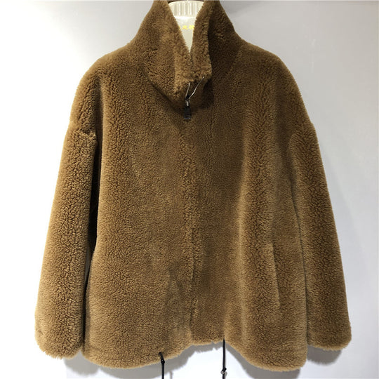 Damen gemütliche und kuschelige Fleecejacke mit hohem Kragen R&B