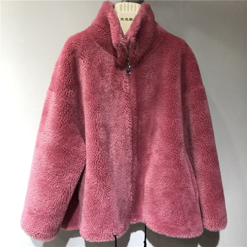 Damen gemütliche und kuschelige Fleecejacke mit hohem Kragen R&B