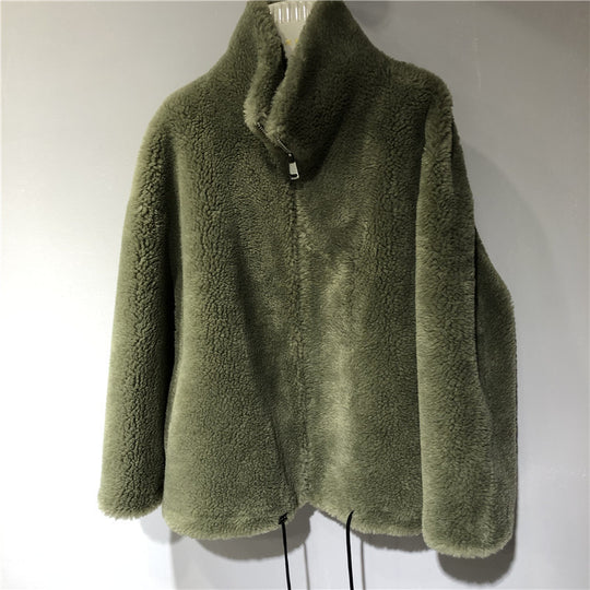Damen gemütliche und kuschelige Fleecejacke mit hohem Kragen R&B
