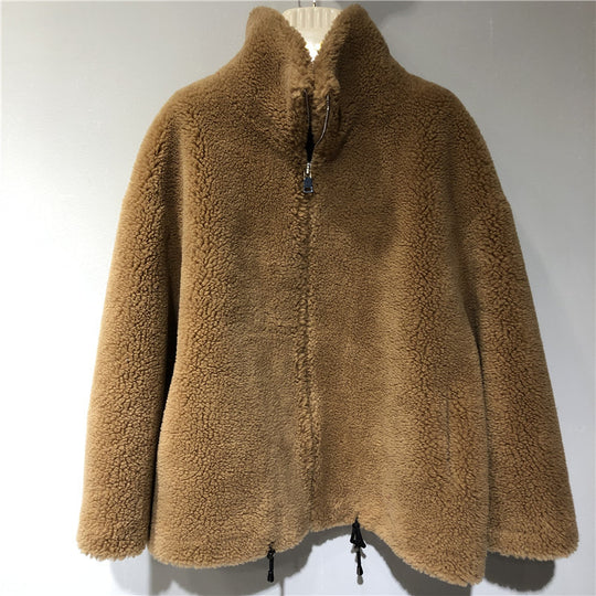 Damen gemütliche und kuschelige Fleecejacke mit hohem Kragen R&B