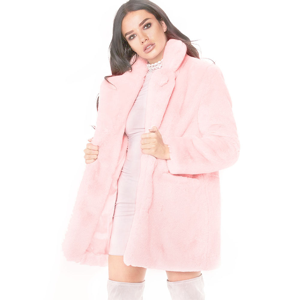 Damen Luxuriöse Plüschjacke im Oversized-Schnitt R&B