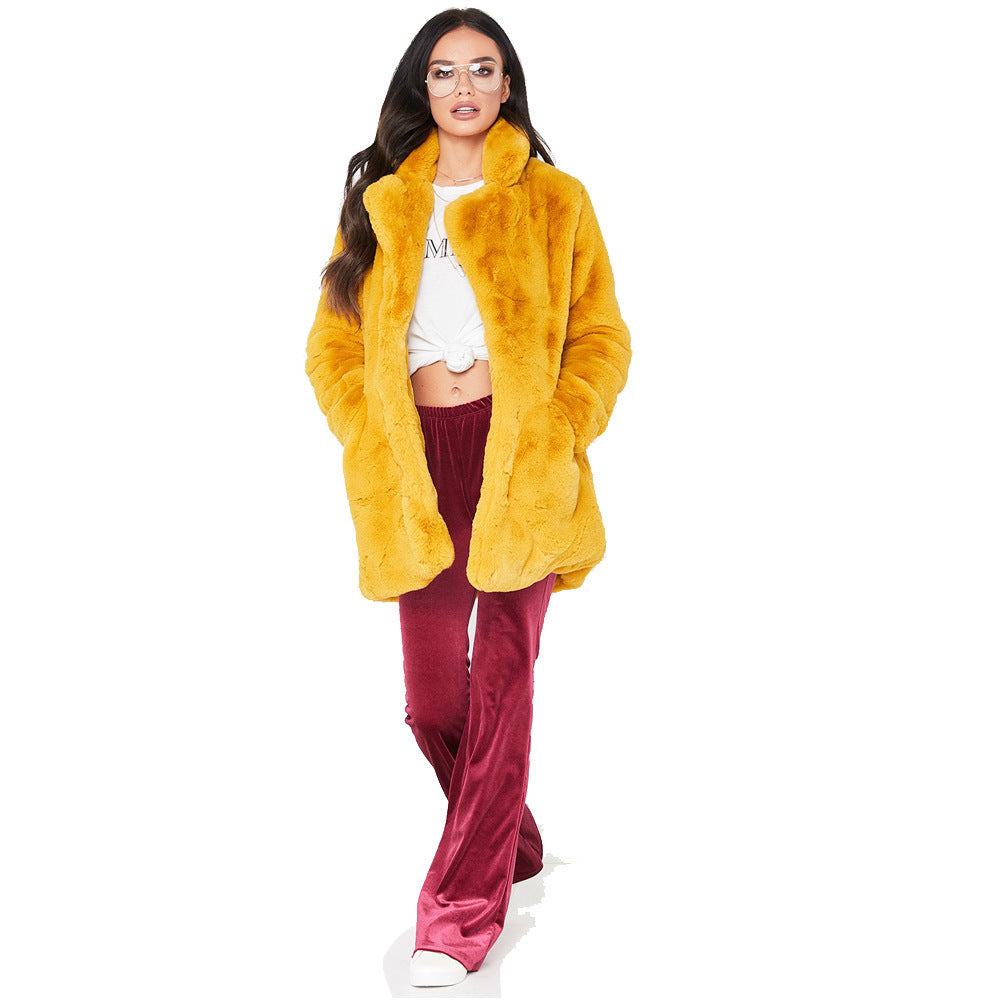 Damen Luxuriöse Plüschjacke im Oversized-Schnitt R&B