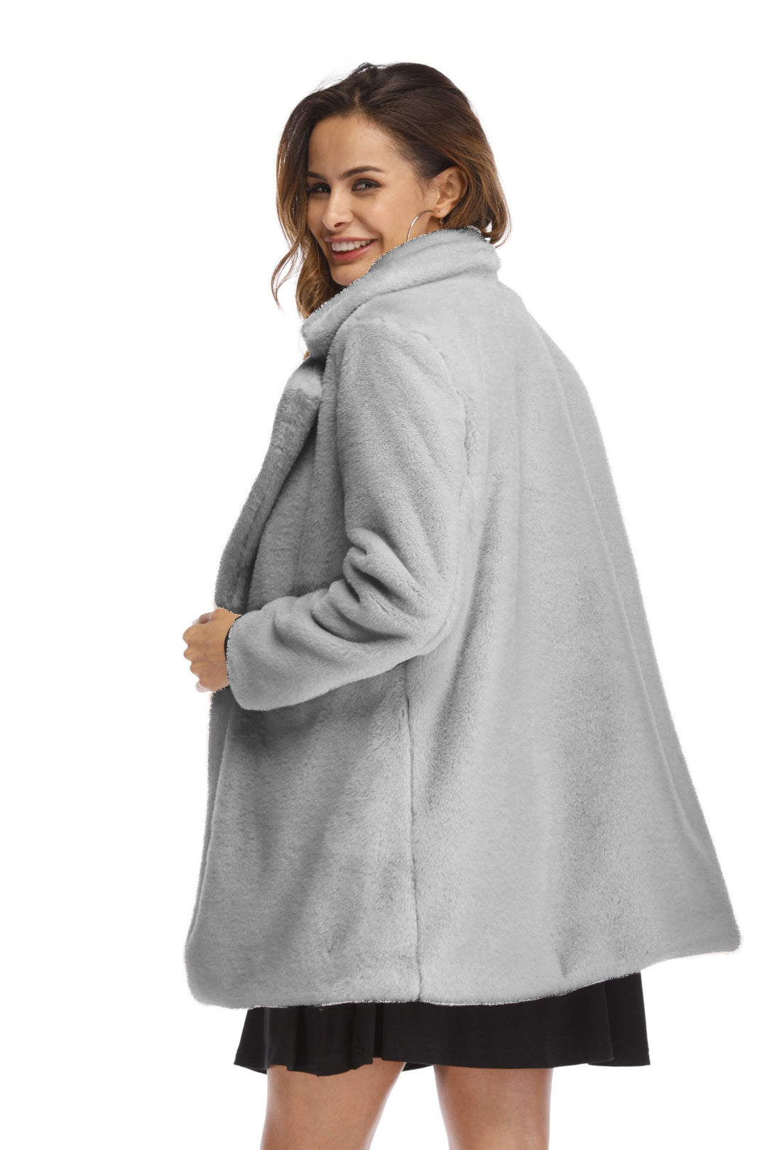 Damen Luxuriöse Plüschjacke im Oversized-Schnitt R&B