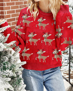 R&B | Reh Jacquard Weihnachtsstrickpullover