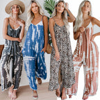 Damen Lässiger Maxijumpsuit aus leichtem Stoff mit Tie-Dye-Muster R&B