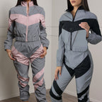 Damen Sportliches Jogginganzug mit kontrastierenden Farbakzenten und sportlichem Schnitt R&B
