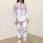 Damen Sportliches Jogginganzug mit kontrastierenden Farbakzenten und sportlichem Schnitt R&B