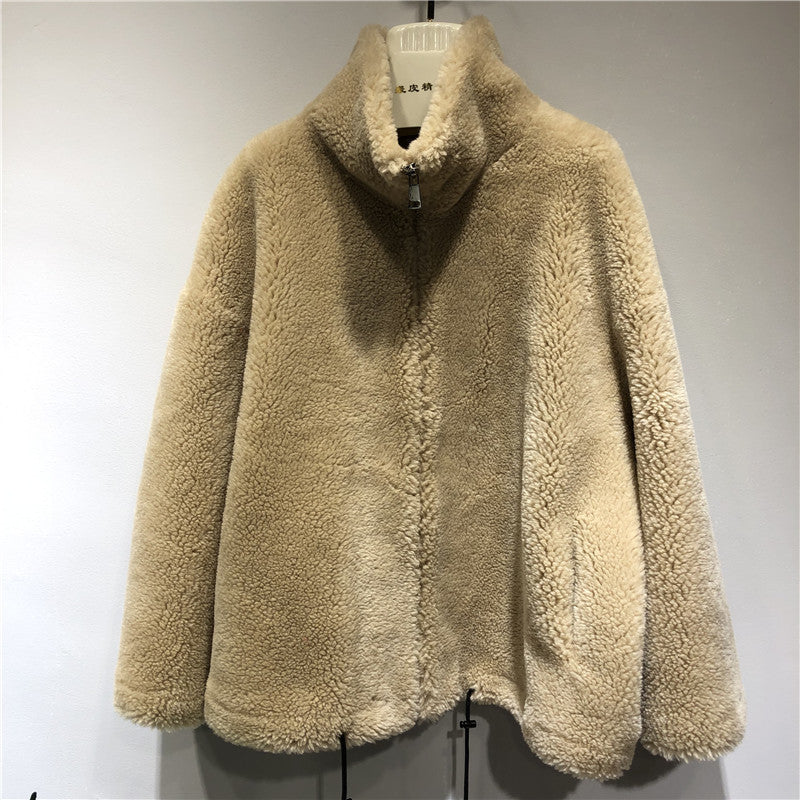 Damen gemütliche und kuschelige Fleecejacke mit hohem Kragen R&B