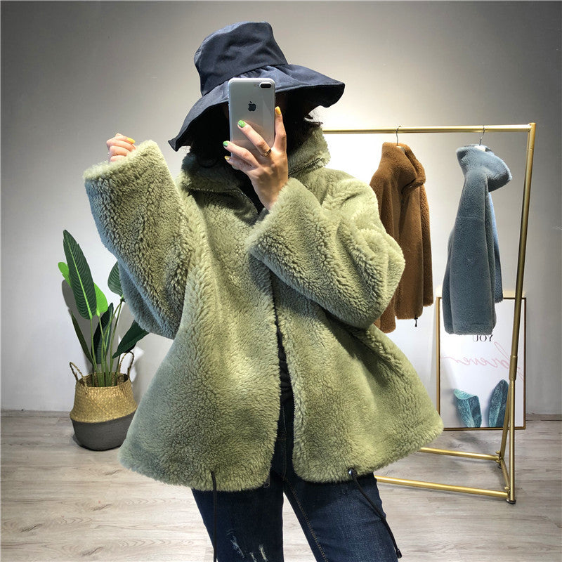 Damen gemütliche und kuschelige Fleecejacke mit hohem Kragen R&B