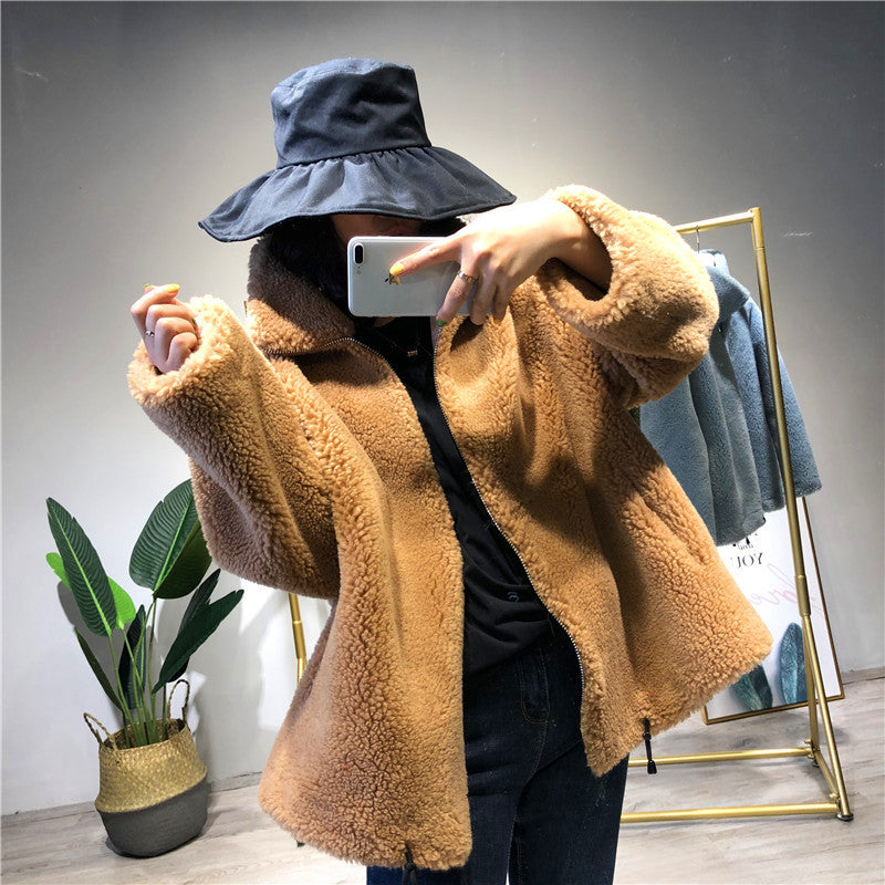 Damen gemütliche und kuschelige Fleecejacke mit hohem Kragen R&B