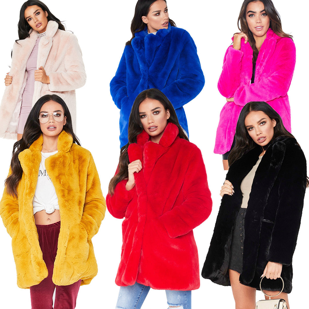 Damen Luxuriöse Plüschjacke im Oversized-Schnitt R&B