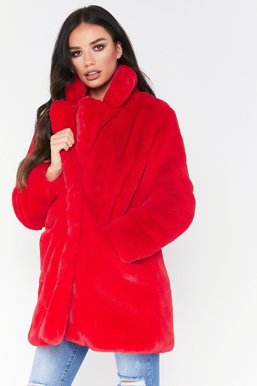 Damen Luxuriöse Plüschjacke im Oversized-Schnitt R&B