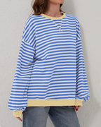 ÜBERGROßES, GESTREIFTES SWEATSHIRT MIT LANGEN ÄRMELN