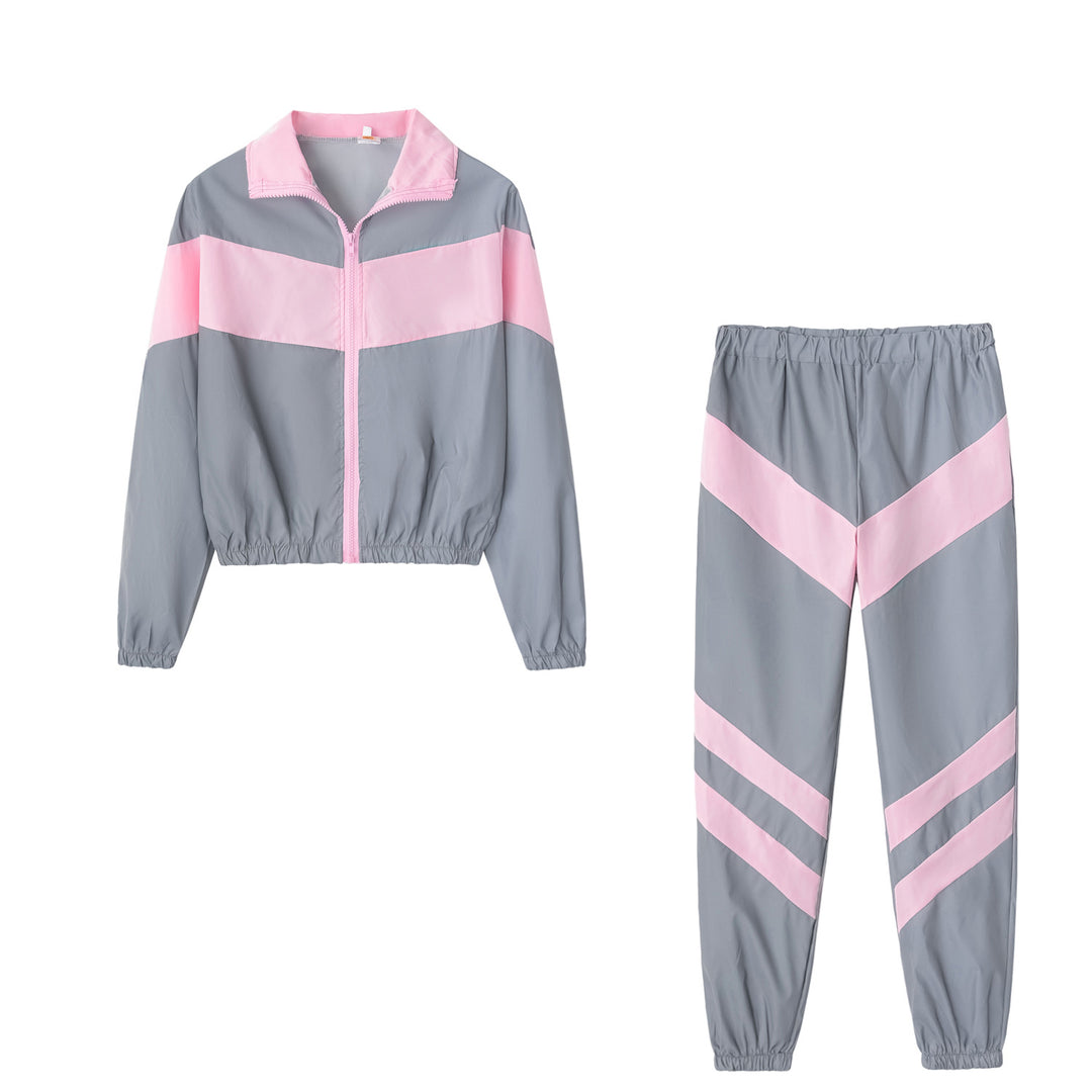 Damen Sportanzug mit kontrastierenden Farbblockierungen R&B