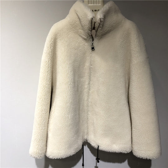 Damen gemütliche und kuschelige Fleecejacke mit hohem Kragen R&B
