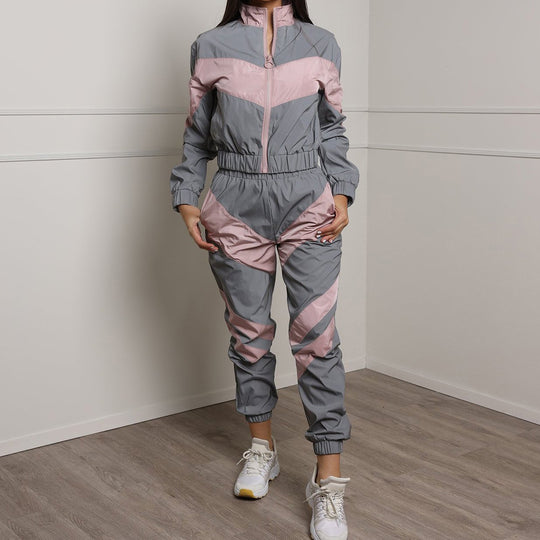 Damen Sportliches Jogginganzug mit kontrastierenden Farbakzenten und sportlichem Schnitt R&B