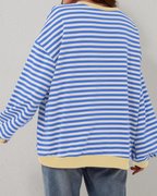 ÜBERGROßES, GESTREIFTES SWEATSHIRT MIT LANGEN ÄRMELN