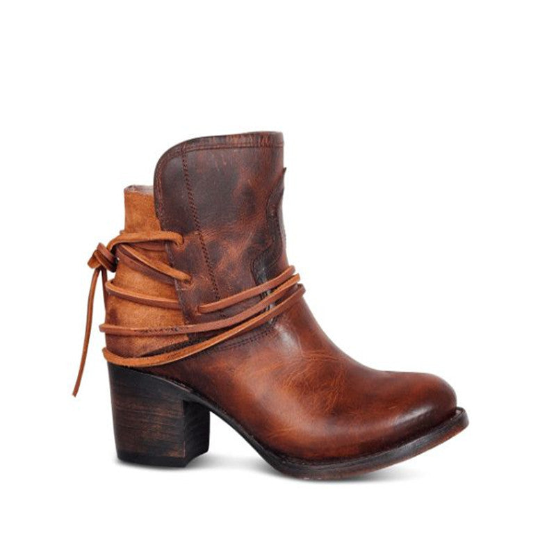 Elegante Leder Damen Stiefeletten R&B