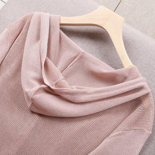 Damen Strickjacke mit Kapuze und eleganten Holzknöpfen R&B
