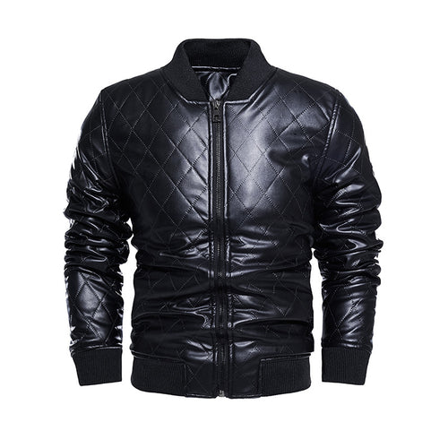 Herren gesteppte Bomberjacke aus Kunstleder R&B