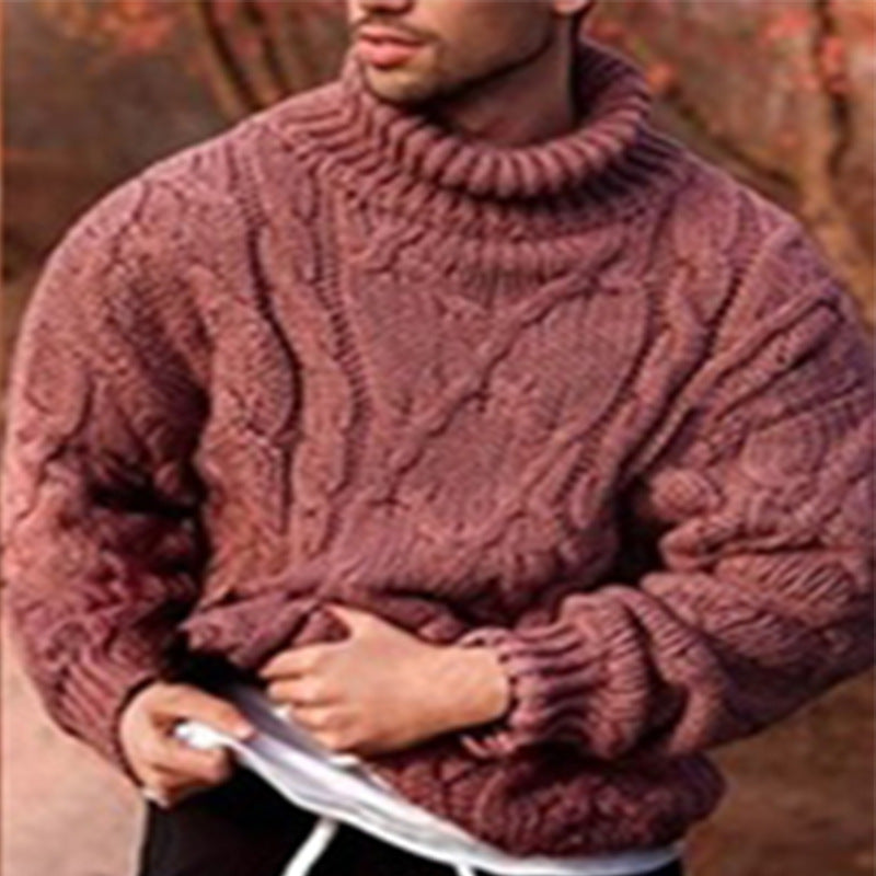 R&B | Sweater Hoher Kragen Wolle Übergröße Passform Kabelstrick Design