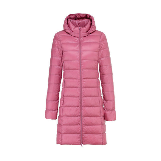 R&B | Lange Damen Daunenjacke Mit Abnehmbarem Kapuzen