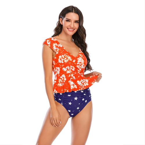 Damen Wickel-Bikini mit modischen Rüschendetails R&B