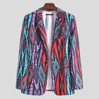 Damen Blazer mit auffälligem geometrischen Muster und eleganter Schnittführung