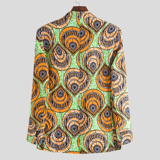 Damen Blazer mit auffälligem afrikanischen Muster und modernem Schnitt R&B