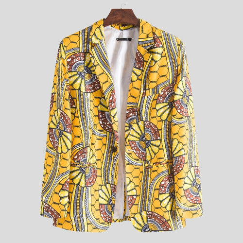 Damen Blazer mit auffälligem afrikanischen Muster und modernem Schnitt R&B