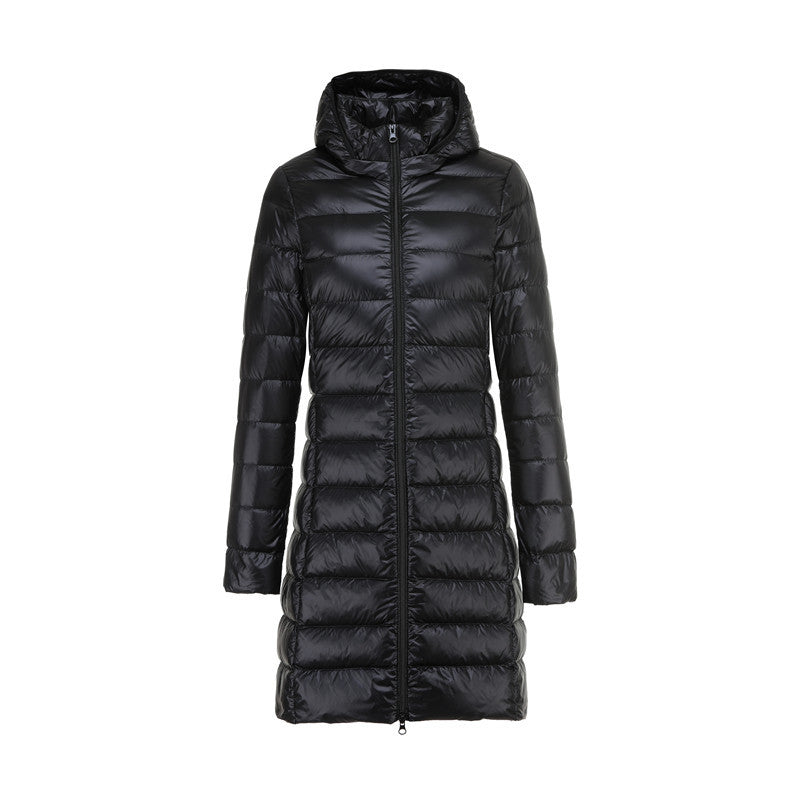 R&B | Lange Damen Daunenjacke Mit Abnehmbarem Kapuzen