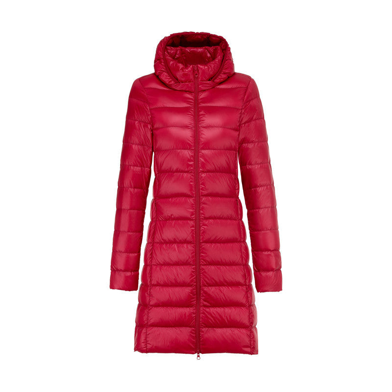 R&B | Lange Leicht Gepolsterte Jacke mit Abnehmbarem Kapuze für Frauen Ideal für Den Winter